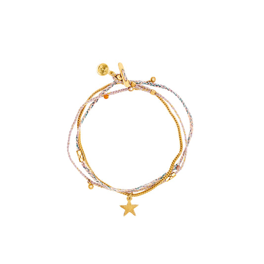 Grazia Chain Wrap Bracelet Necklace (Carnelian)