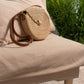 Anouk Raffia Round Crossbody Bag