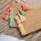 Pom Raffia Pouch - Mint