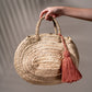 Tabi Tassel Oval Basket Bag - Dusty Pink