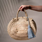 Tabi Tassel Oval Basket Bag - Grey