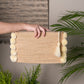 Pom Raffia Pouch - Cream